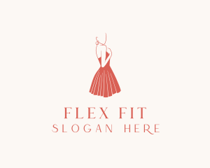 Lady Red Dress Fashion  logo design