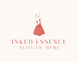 Lady Red Dress Fashion  logo design