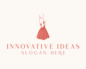 Lady Red Dress Fashion  logo design