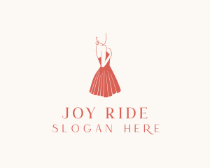 Lady Red Dress Fashion  logo design