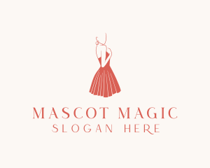 Lady Red Dress Fashion  logo design