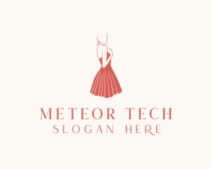 Lady Red Dress Fashion  logo design