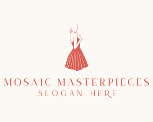 Lady Red Dress Fashion  logo design