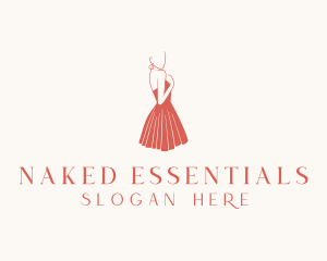 Lady Red Dress Fashion  logo design