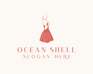 Lady Red Dress Fashion  logo design