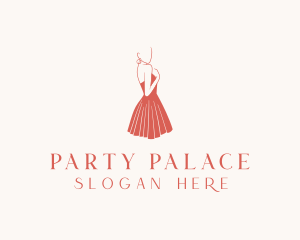 Lady Red Dress Fashion  logo design