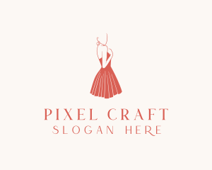 Lady Red Dress Fashion  logo design