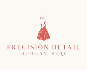 Lady Red Dress Fashion  logo design