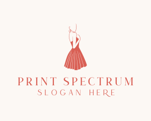 Lady Red Dress Fashion  logo design