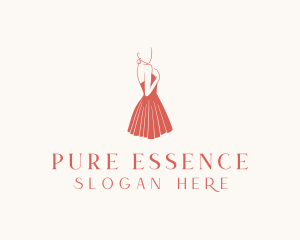 Lady Red Dress Fashion  logo design