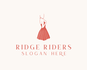 Lady Red Dress Fashion  logo design