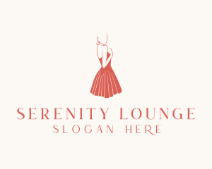 Lady Red Dress Fashion  logo design