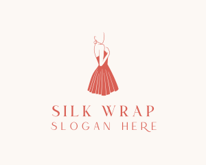 Lady Red Dress Fashion  logo design