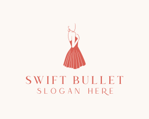 Lady Red Dress Fashion  logo design