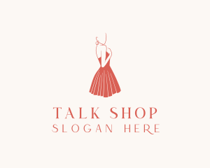 Lady Red Dress Fashion  logo design