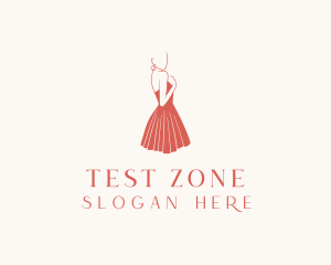 Lady Red Dress Fashion  logo design