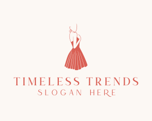 Lady Red Dress Fashion  logo