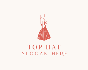 Lady Red Dress Fashion  logo design