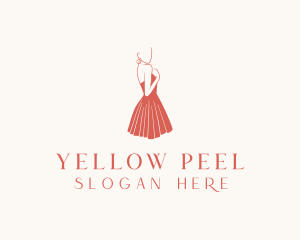 Lady Red Dress Fashion  logo design