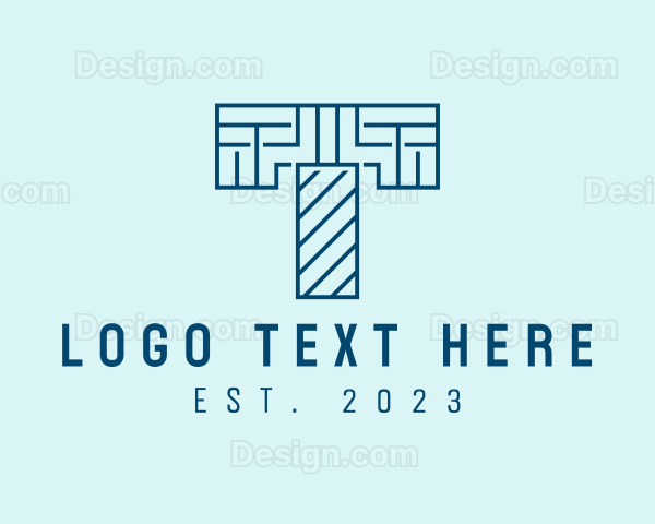 Digital Maze Letter T Logo