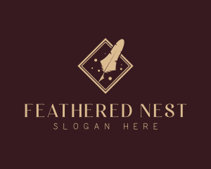 Publisher Writing Feather logo design