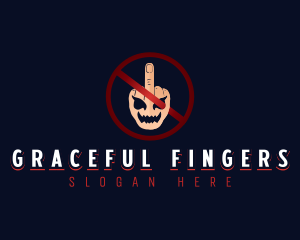 Prohibited Cursing Finger logo design