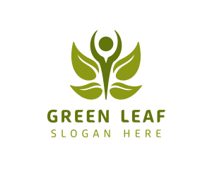 Green Human Leaf logo design