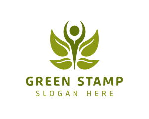 Green Human Leaf logo design