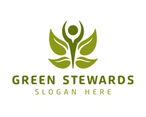 Green Human Leaf logo design