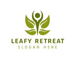 Green Human Leaf logo design