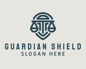 Legal Scale Shield logo design