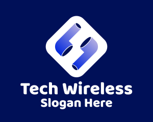 Blue Wireless Earbuds logo design