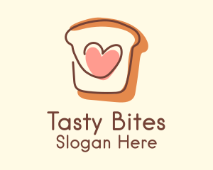 Heart Bread Slice  Logo