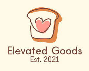 Heart Bread Slice  logo design