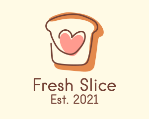 Heart Bread Slice  logo design