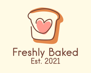 Heart Bread Slice  logo design