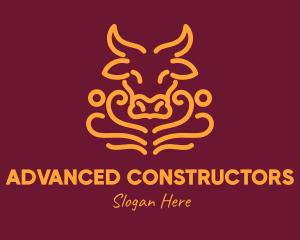 Golden Ox Head logo design