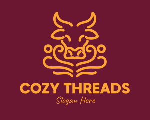 Golden Ox Head logo design