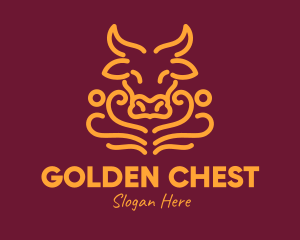 Golden Ox Head logo design