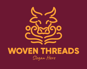 Golden Ox Head logo design