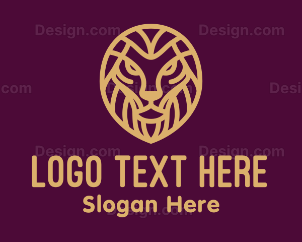 Golden Minimalist Lion Logo