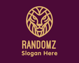 Golden Minimalist Lion logo