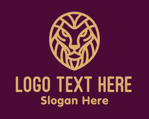 Minimalist - Golden Minimalist Lion logo design