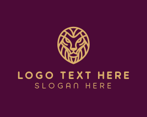 Golden Minimalist Lion logo