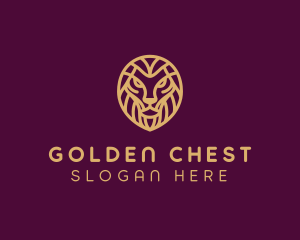 Golden Minimalist Lion logo design