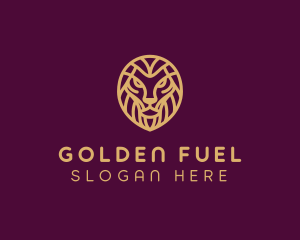 Golden Minimalist Lion logo design