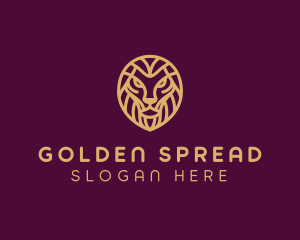 Golden Minimalist Lion logo design