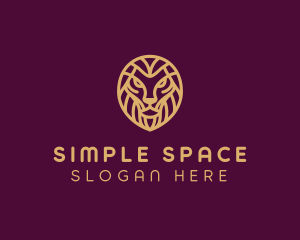 Golden Minimalist Lion logo design