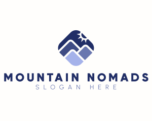 Nature Mountain Sun logo design