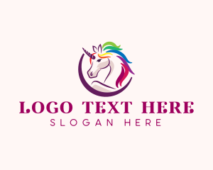 Unicorn LGBT Horse Logo